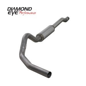 Ford F350 Performance Exhaust - Diamond Eye Performance - Cat Back, Single Rear Exit, Stainless Steel - `03-`07